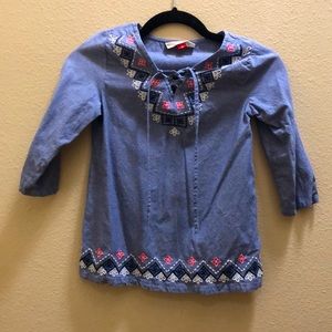 Girls size medium chambray tunic top